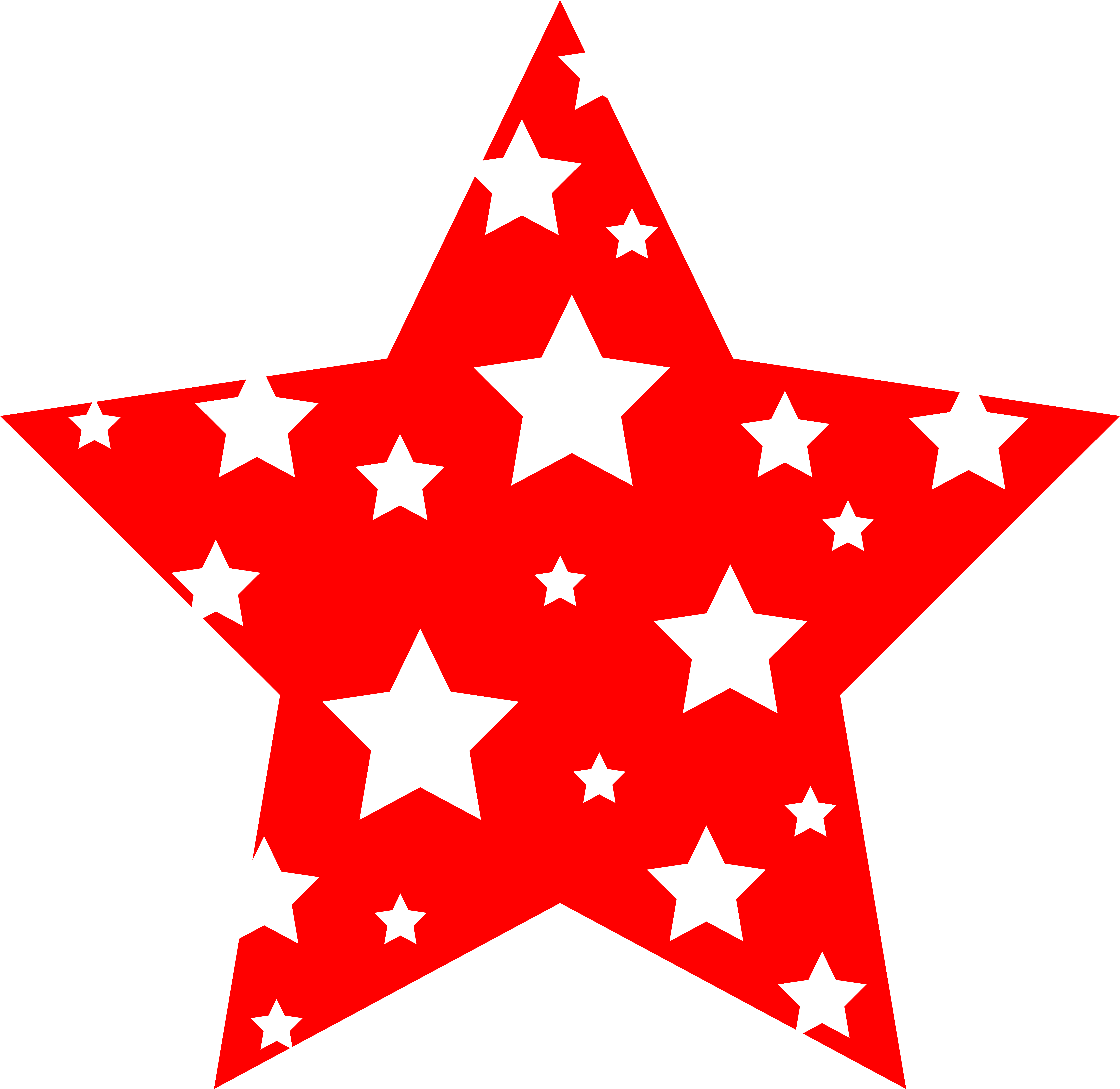 Red Christmas Star Clipart - Staar Reading (6598x6383)