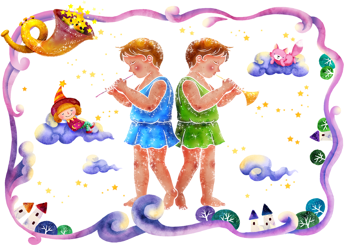 Gemini Constellation Cartoon Cancer Zodiac - Gemini Constellation Cartoon Cancer Zodiac (1191x842)