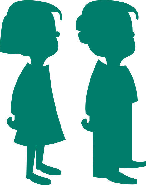 Students Clip Art - Cartoon Girl And Boy (468x593)