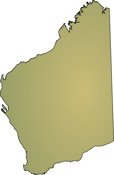 Western States Map Clipart - Western Australia State Outline (390x597)