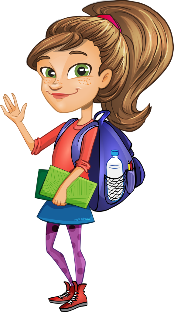 Vector Girl Student - Vector Art Character Girl (716x1280)