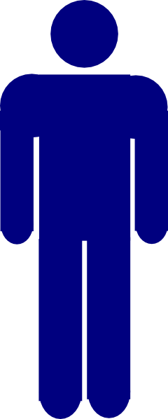 Blue Stick Figure Png (240x598)