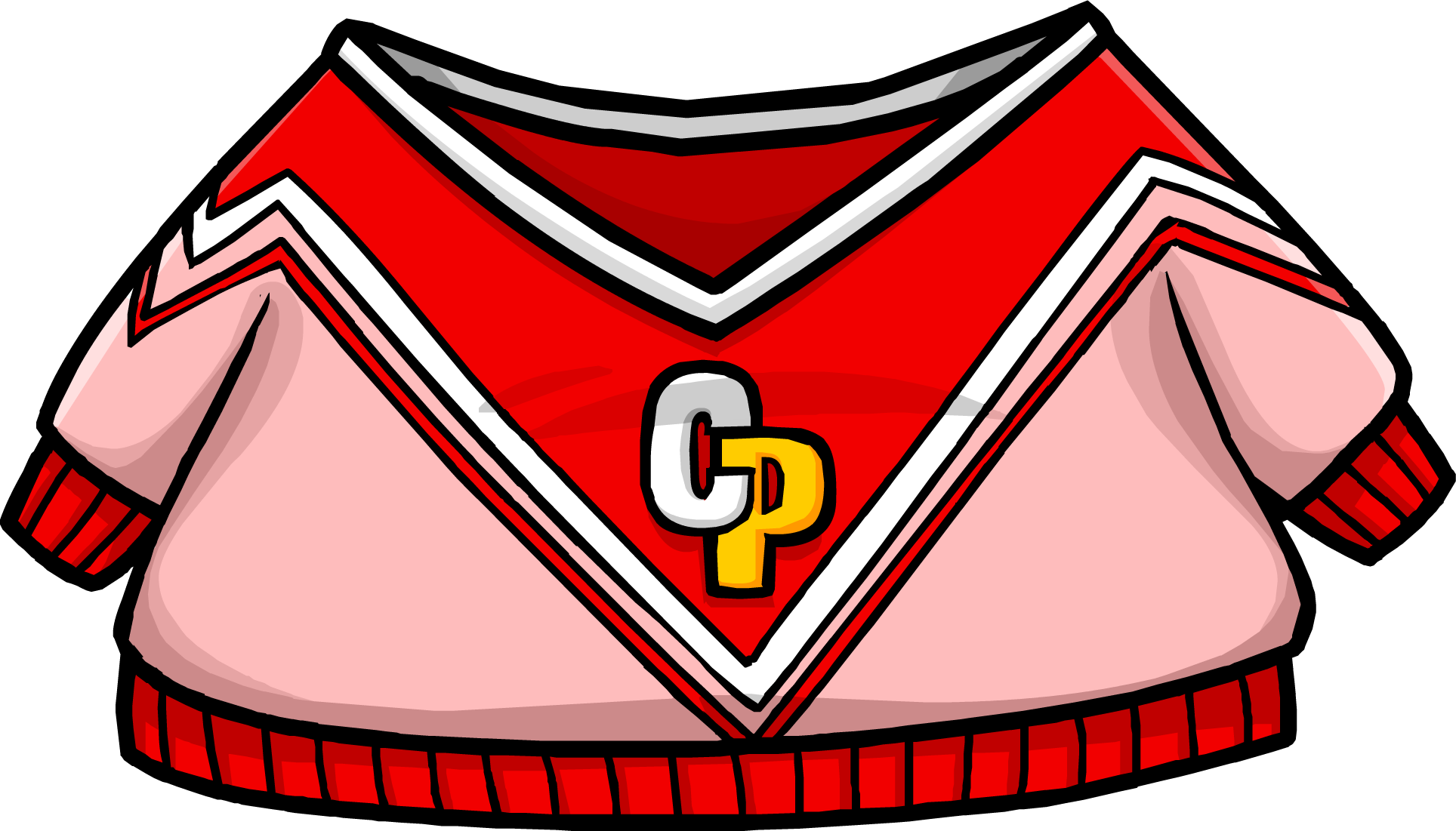 Red Cheerleading Sweater Clothing Icon Id 4003 - Club Penguin Blue Cheerleader Sweater (1928x1101)