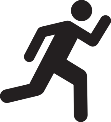 Related Running Stick Man Clipart - Running Clipart (353x389)