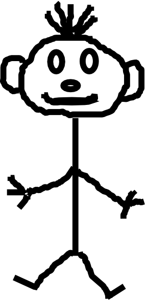 Stick Man Arms Down Clip Art - Man With Stick Arms (288x591)