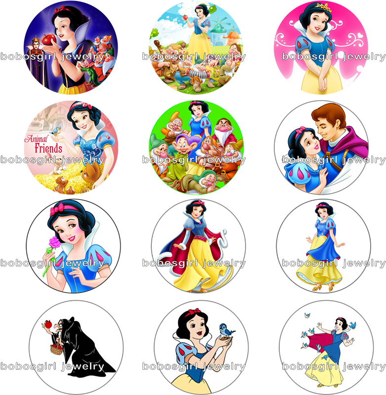 12pcs/lot Classic Animation Cartoon 18mm Snap Button - Level 2: Snow White (pearson English Kids Readers) (800x800)