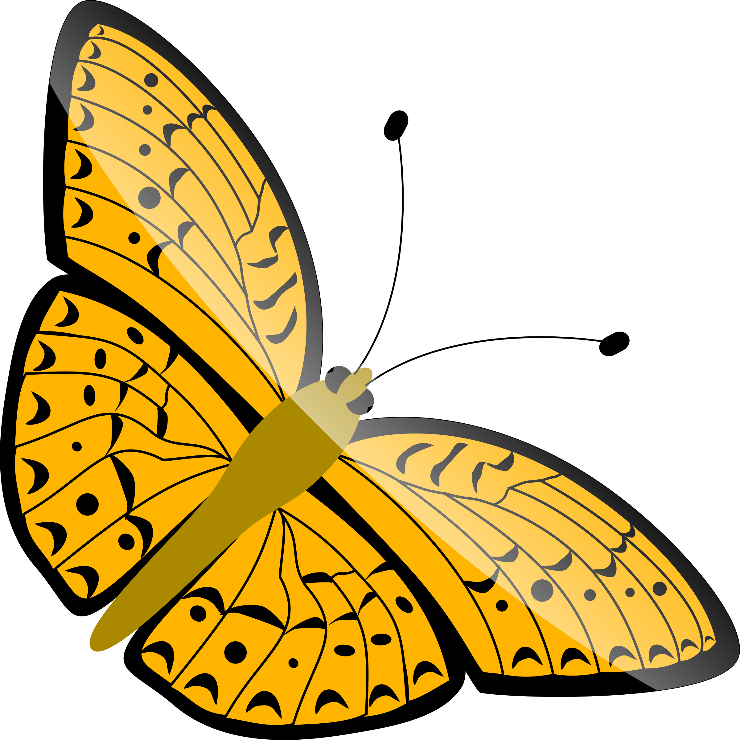 Butterfly 2 By Jilagan - Butterfly Png Gif Cartoon (2400x2400)