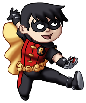 Chibi Yj Robin I V3 By Twinenigma - Chibi Dick Grayson Robin (300x454)