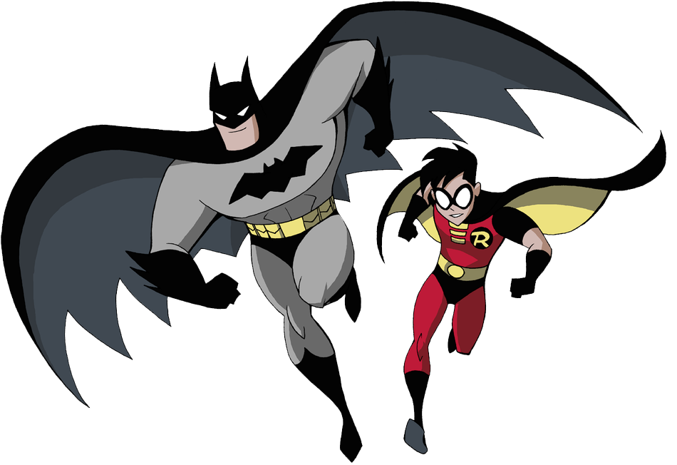 Batman And Robin Transparent Background - Batman And Robin Cartoon (1024x701)
