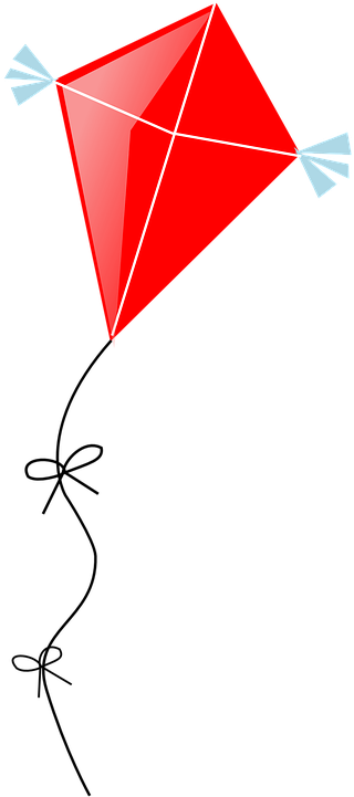 Small Flying Rainbow Colorful Fish Kite Fun Wind Summer - Red Kite Clipart (360x720)