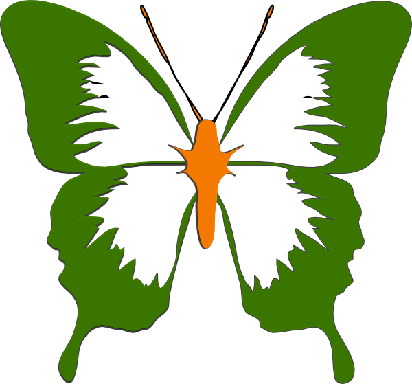 Purple Butterfly Clip Art Free - Butterfly Stencil (600x559)