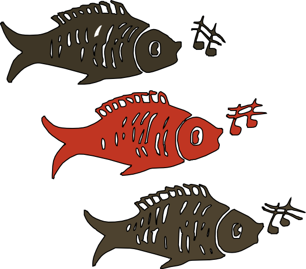 Singing Fish Clip Art (600x528)