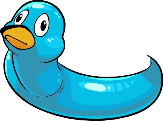 Blue Inflatable Ducky - Club Penguin Blue Duck (560x414)
