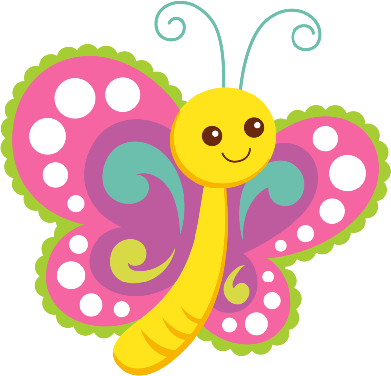 See Here Butterfly Clipart Black And White Outline - Mariposa Dibujo Infantil (800x761)