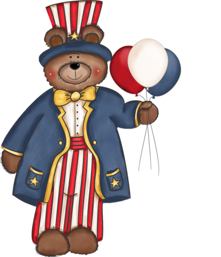 Patriotic Bear Transparent Png File And Paint Shop - Patriotic Bear Clipart (431x500)