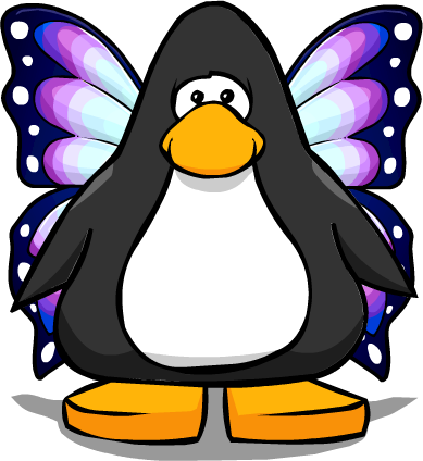 Purple Butterfly Wings Pc - Club Penguin (389x424)