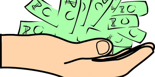 Hand Vol Geld - Wage And Salary Clipart (540x270)