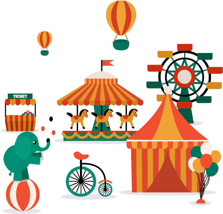 Circus Illustration - Vector Circus - Circus Illustration - Vector Circus (800x800)