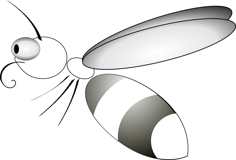 Net Clip Art Bee 14 Black White Line Art Svg - Clip Art (999x678)