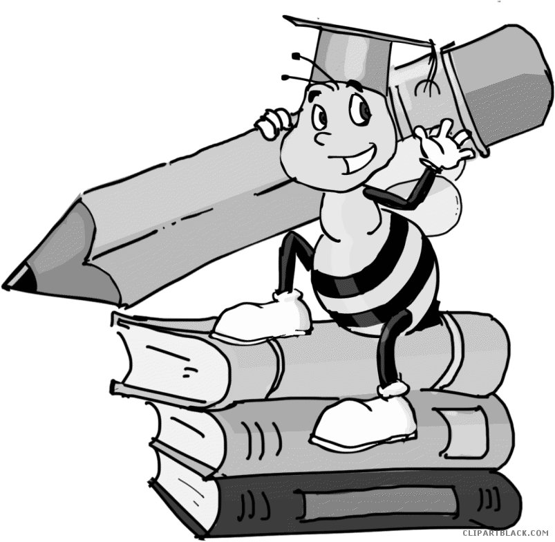 Spelling Bee Animal Free Black White Clipart Images - Clip Art (803x784)