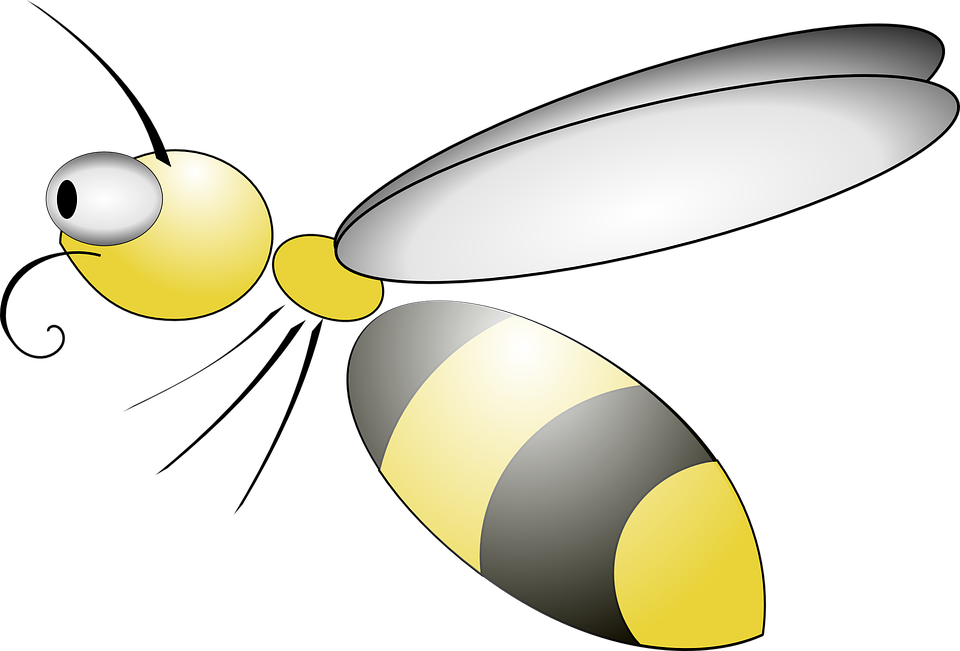 Bee In Cartoon Transparent (960x651)