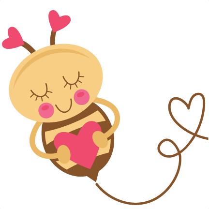Heart Bee Svg Scrapbook Cut File Cute Clipart Files - Girl Bumble Bee Svg File (432x432)