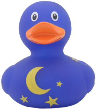 Rubber Duck With Moon And Stars By Lilalu - Lilalu Skull Black Rubber Duck Bathtime Toy (400x400)