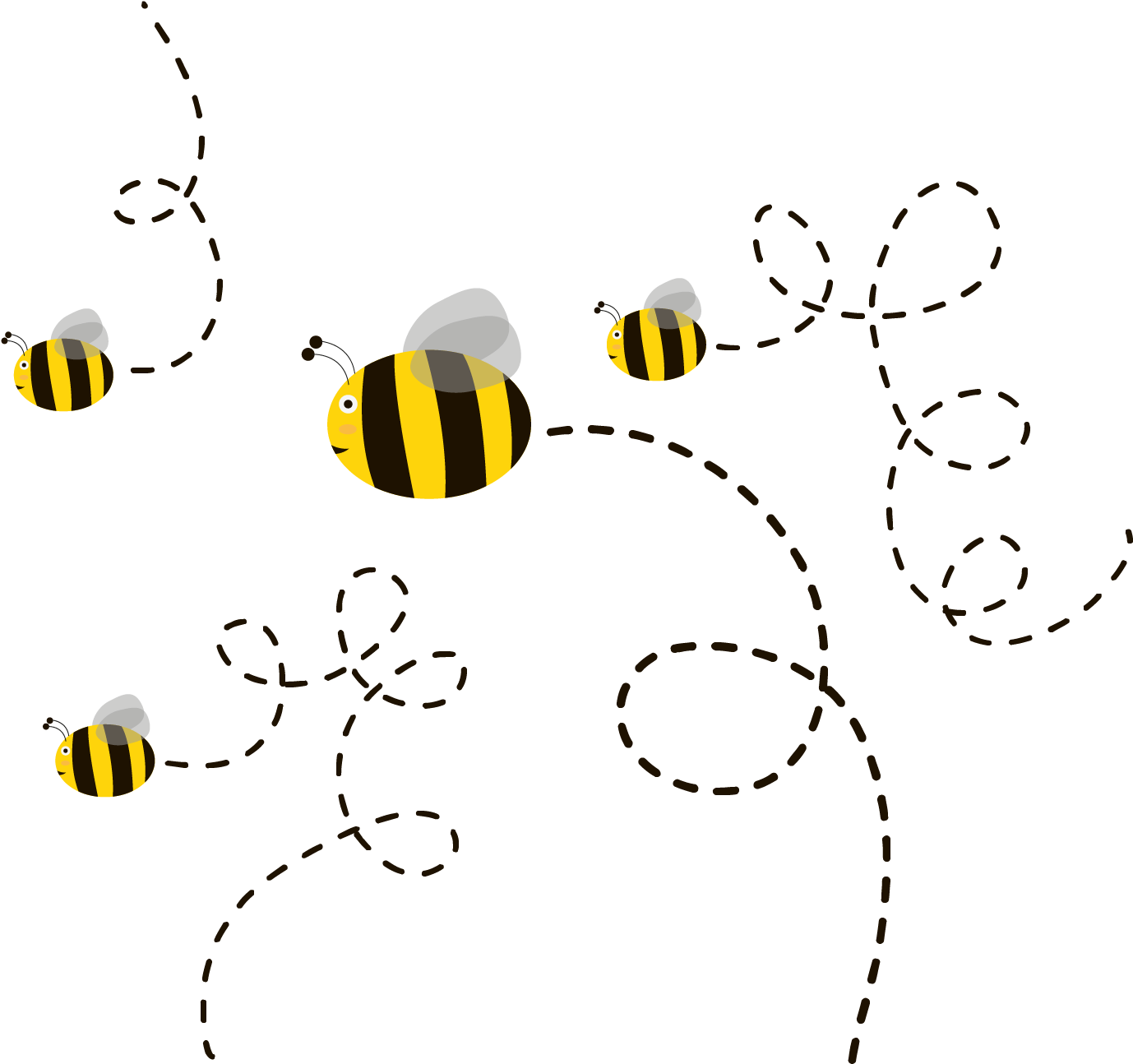Honey Bee Euclidean Vector Drawing - Cute Bumble Bee Vector (1377x1306)