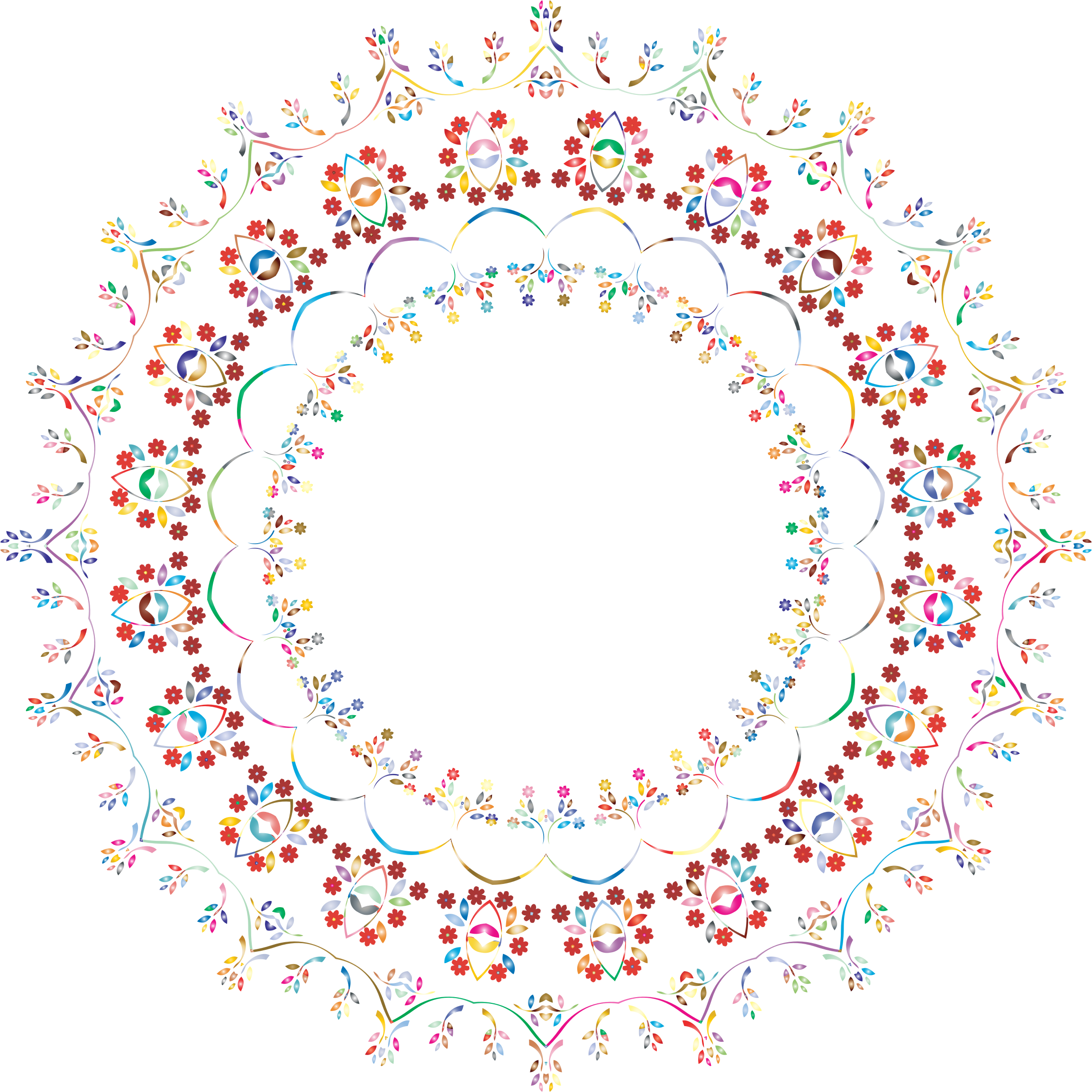 Abstract Floral Frame Png - Text Frame No Background (2304x2304)