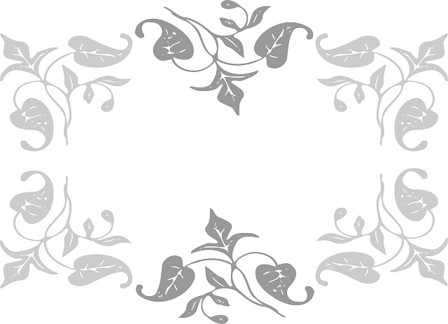 Vine Circle Border Border Vine Leaves Frame - Grey Floral Frame Png (640x463)