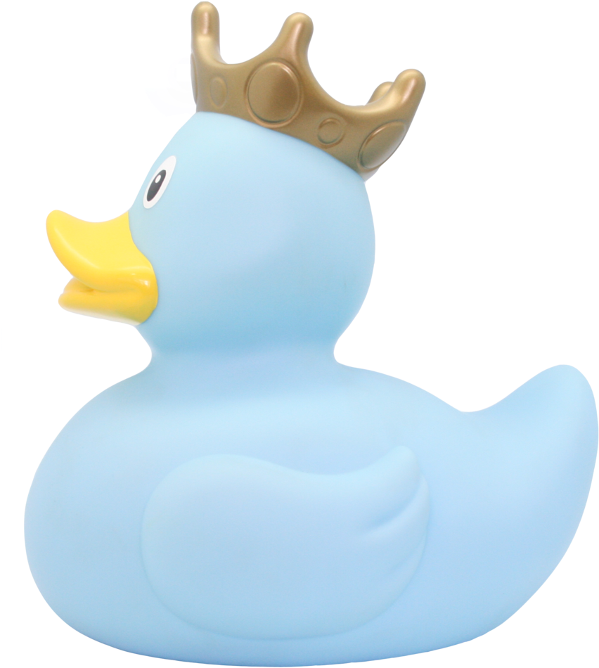 Xxl Blue Rubber Duck With Crown, 25 Cm By Lilalu - Xxl Ente Hellblau Mit Krone - Design By Lilalu (1024x1024)