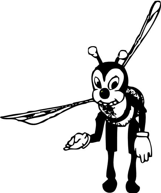 Bumble Bee Black White Line Art 555px 54 - Spelling Bee Winner Certificate Templates Free (555x665)