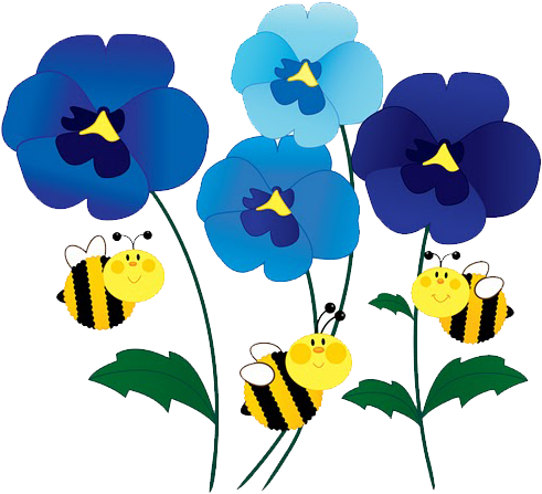 Clip Art - Bees And Flowers Clipart (512x512)