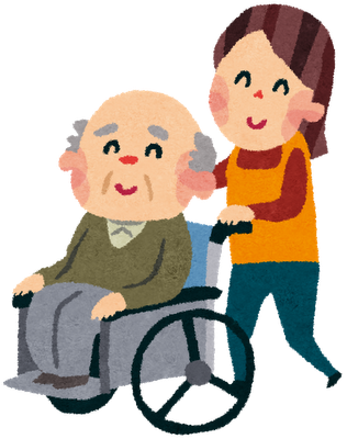 Jpgのサムネール画像, Ojiisan Wheelchair - イラスト 高齢 者 介護 (316x400)