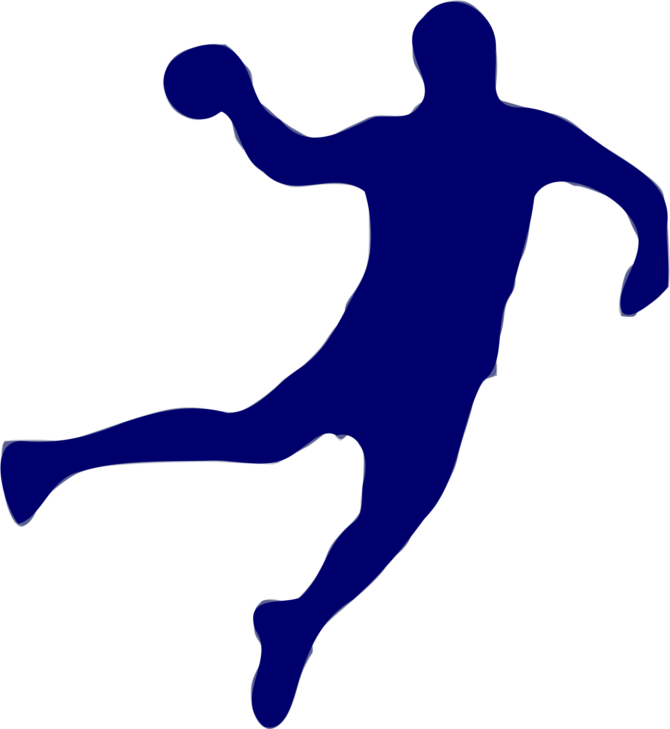 Silhouette Handball 01 - Handball Clipart (2214x2400)