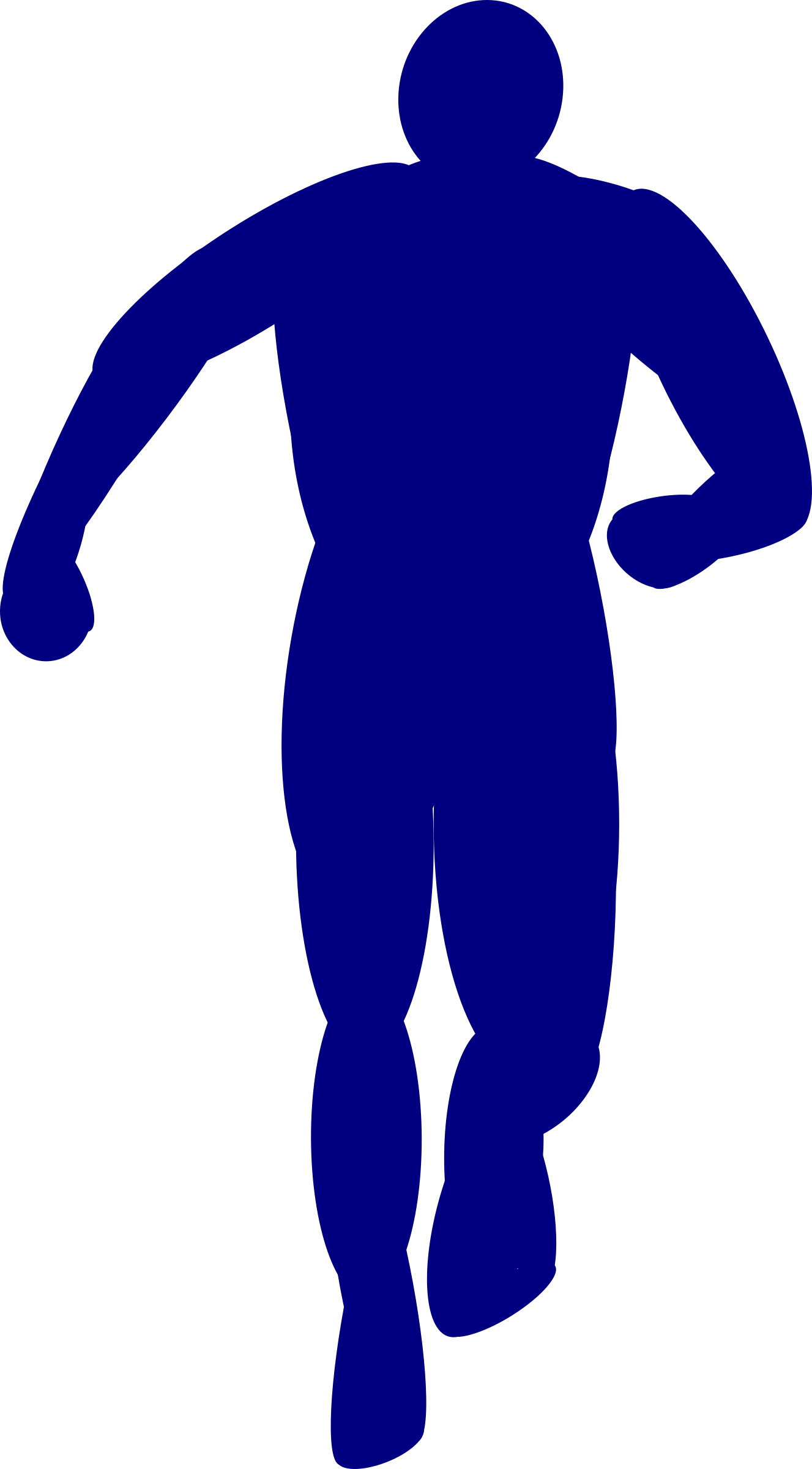 Running Man Clip Art Medium Size - Runners Back Clipart (1327x2400)
