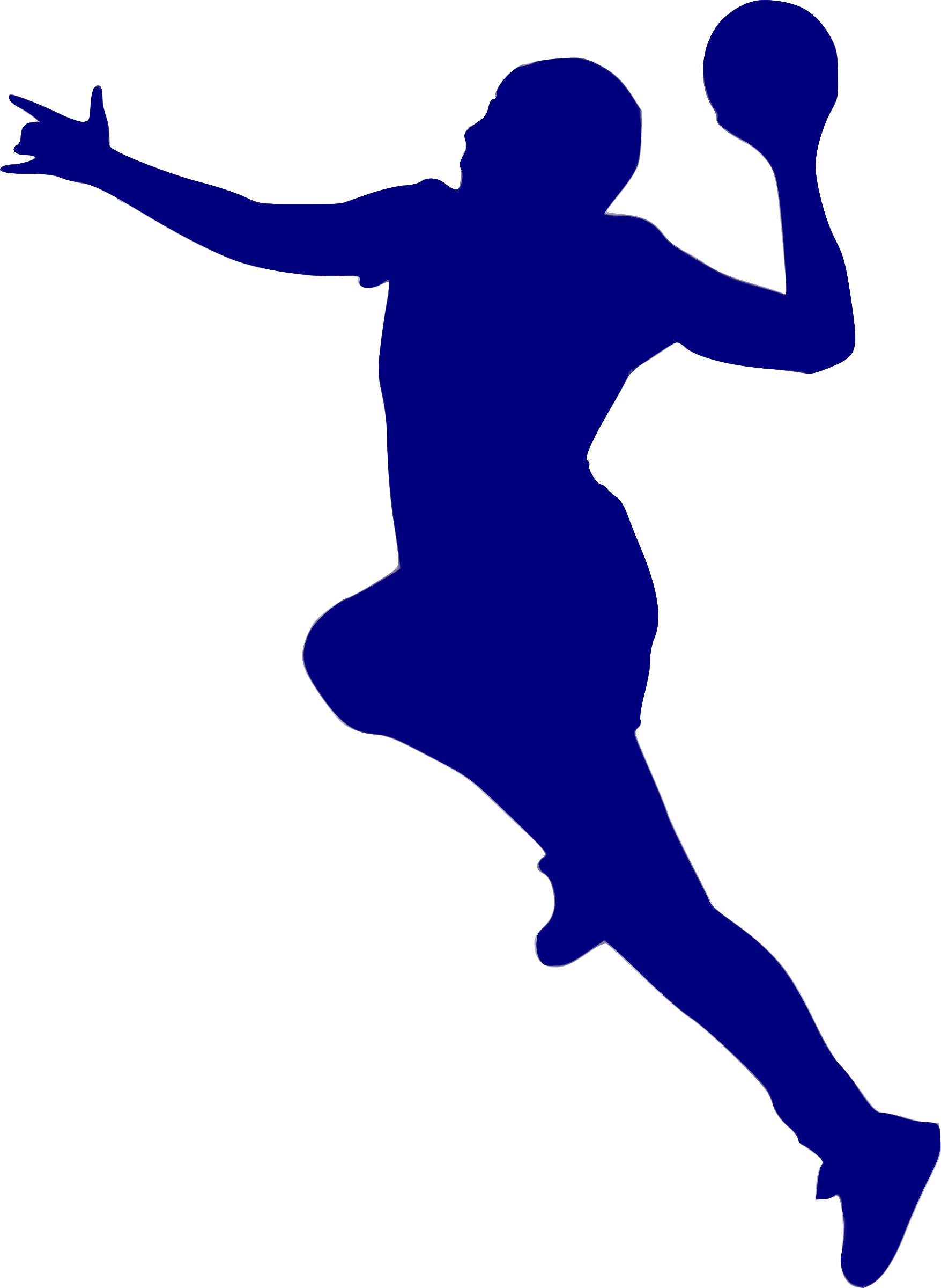 Silhouette Handball 19 - Handball-spieler Tischdecke (1755x2400)