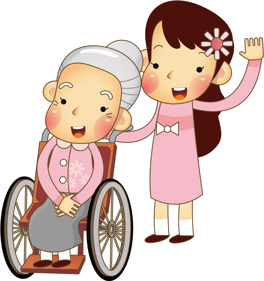 Care Of Her Grandmother In A Wheelchair - Care Of Her Grandmother In A Wheelchair (1000x1000)