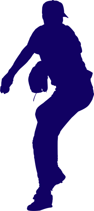 Baseball Silhouette Cliparts 10, Buy Clip Art - Silhouette (322x720)