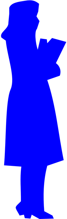 Books Silhouette Cliparts 15, Buy Clip Art - Blue Student Silhouette (360x720)