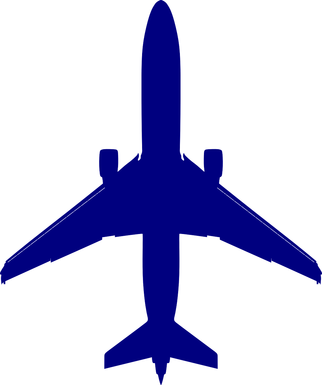 Blue Plane Clip Art At Clker Com Vector Online Royalty - Plane Silhouette Blue (1072x1280)
