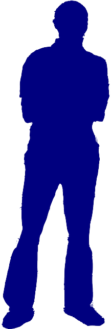 Blue, Man, Silhouette, Men, Background, Standing - Human Figure Black Png (320x640)