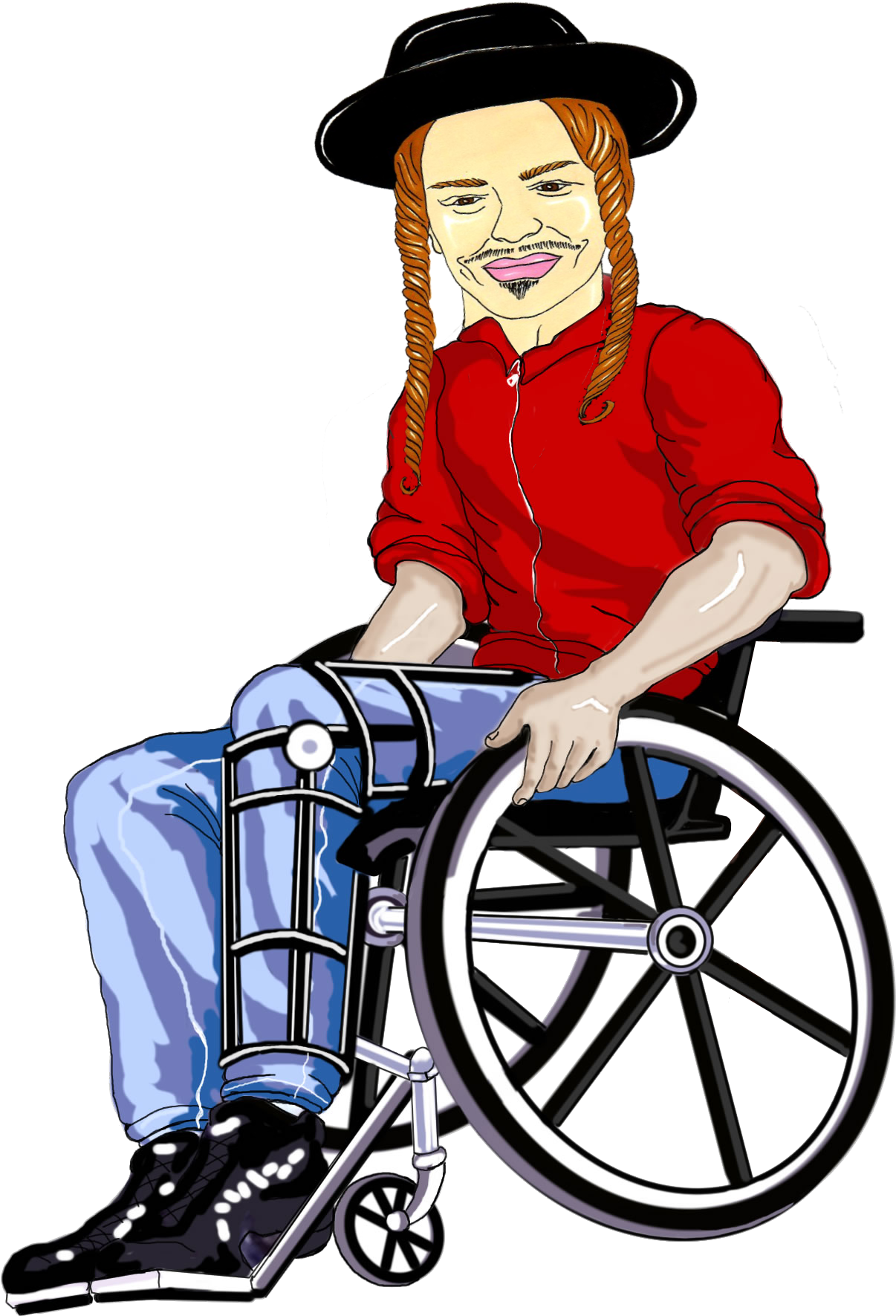 Orthodox Jew In A Wheel Chair - Jew In A Wheelchair (1550x2117)
