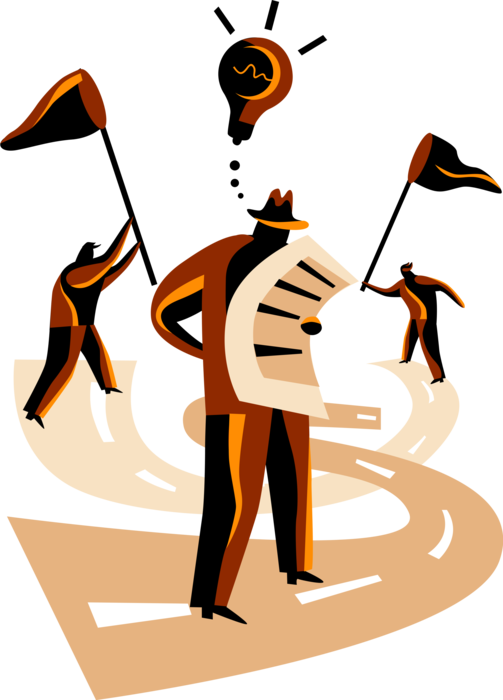 Vector Illustration Of Shrewd Secretive Businessman - Illustration (503x700)