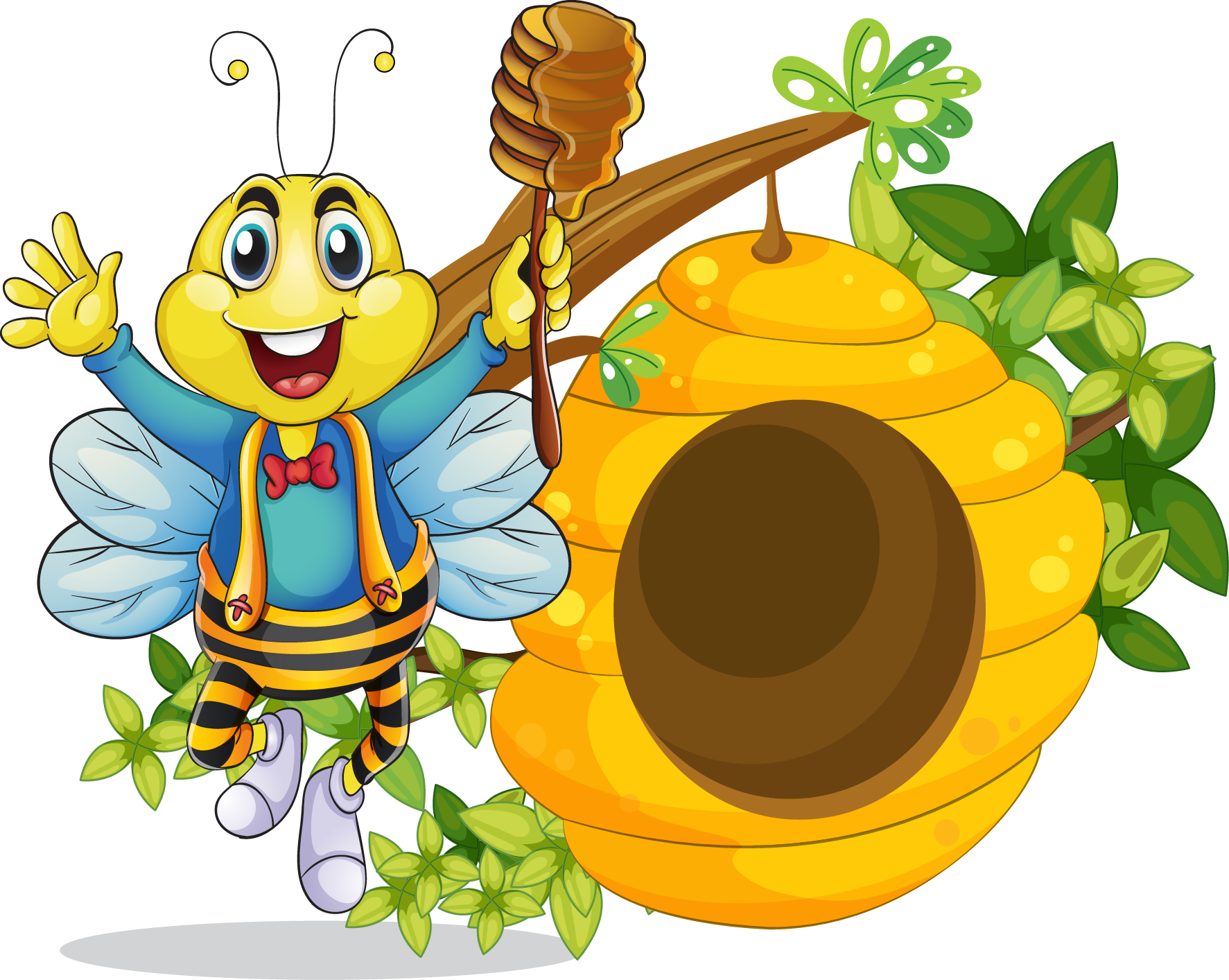 Beehive Cartoon Clip Art - Beehive And Bee Cartoon (1773x1414)