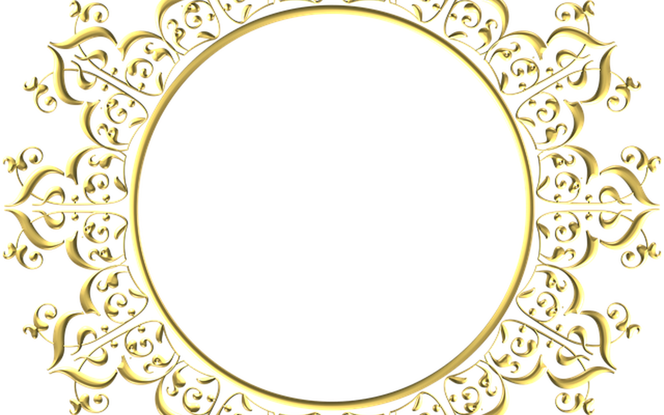 Free Illustration Gold Frame Round Border Free Image - Round Gold Border Png (1368x855)