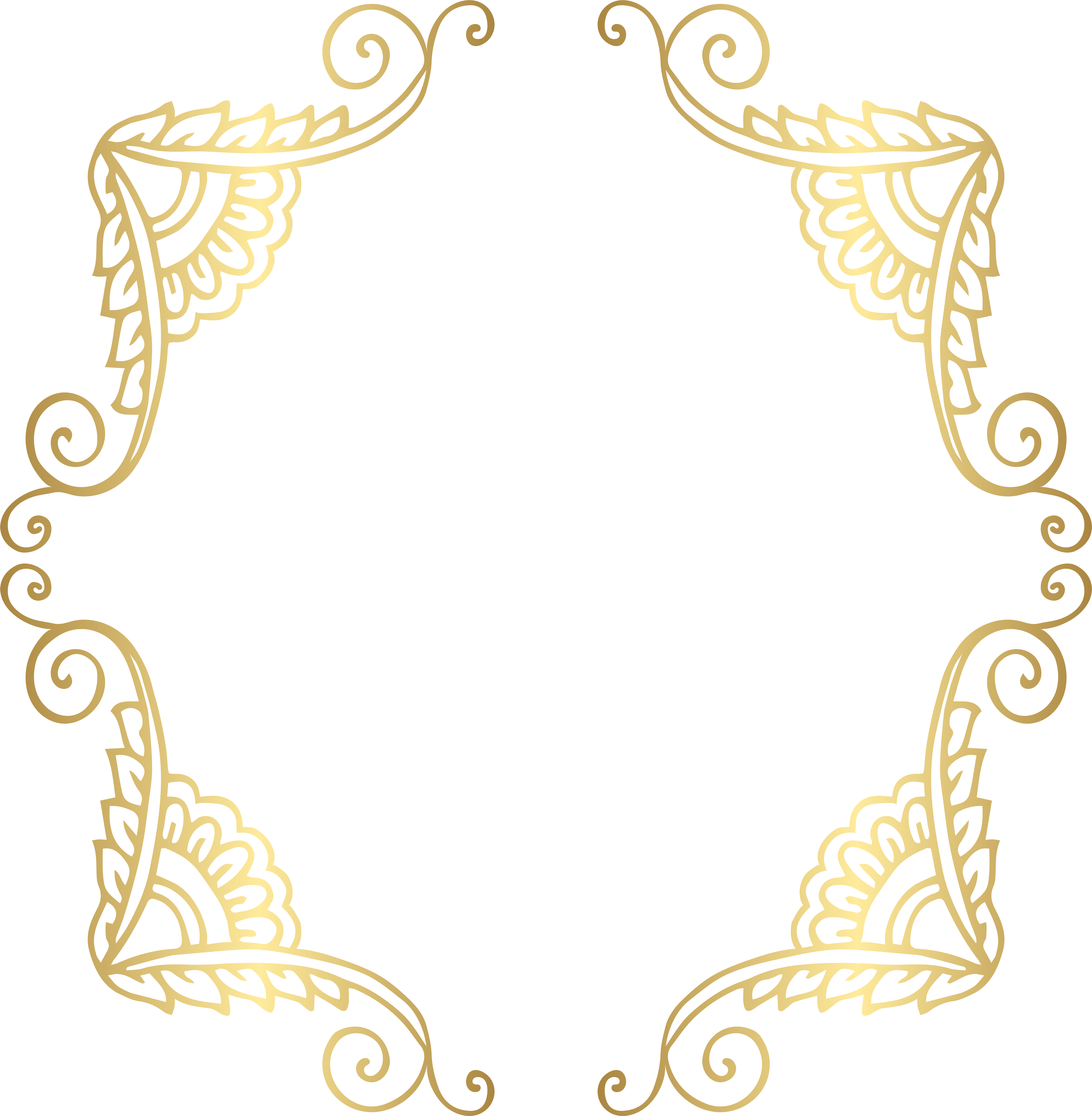 Golden Border Frame Png Clip Art Image - Golden Border Frame Png Clip Art Image (7828x8000)