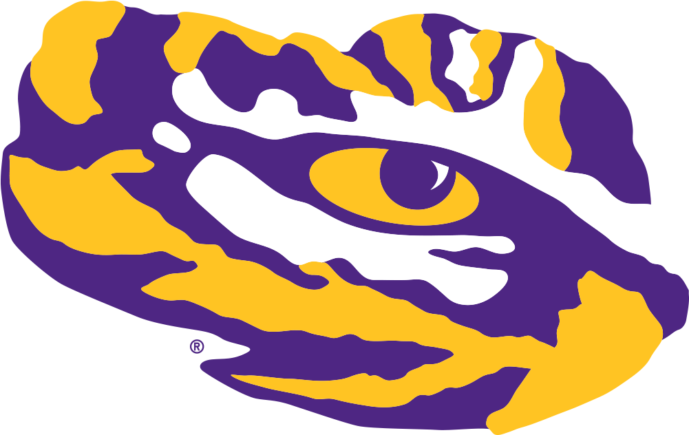 Ncaa Fanprint Lsu Logo Stencil Lsu Tiger Paw Print - Lsu Eye Of The Tiger Clipart (1000x1000)