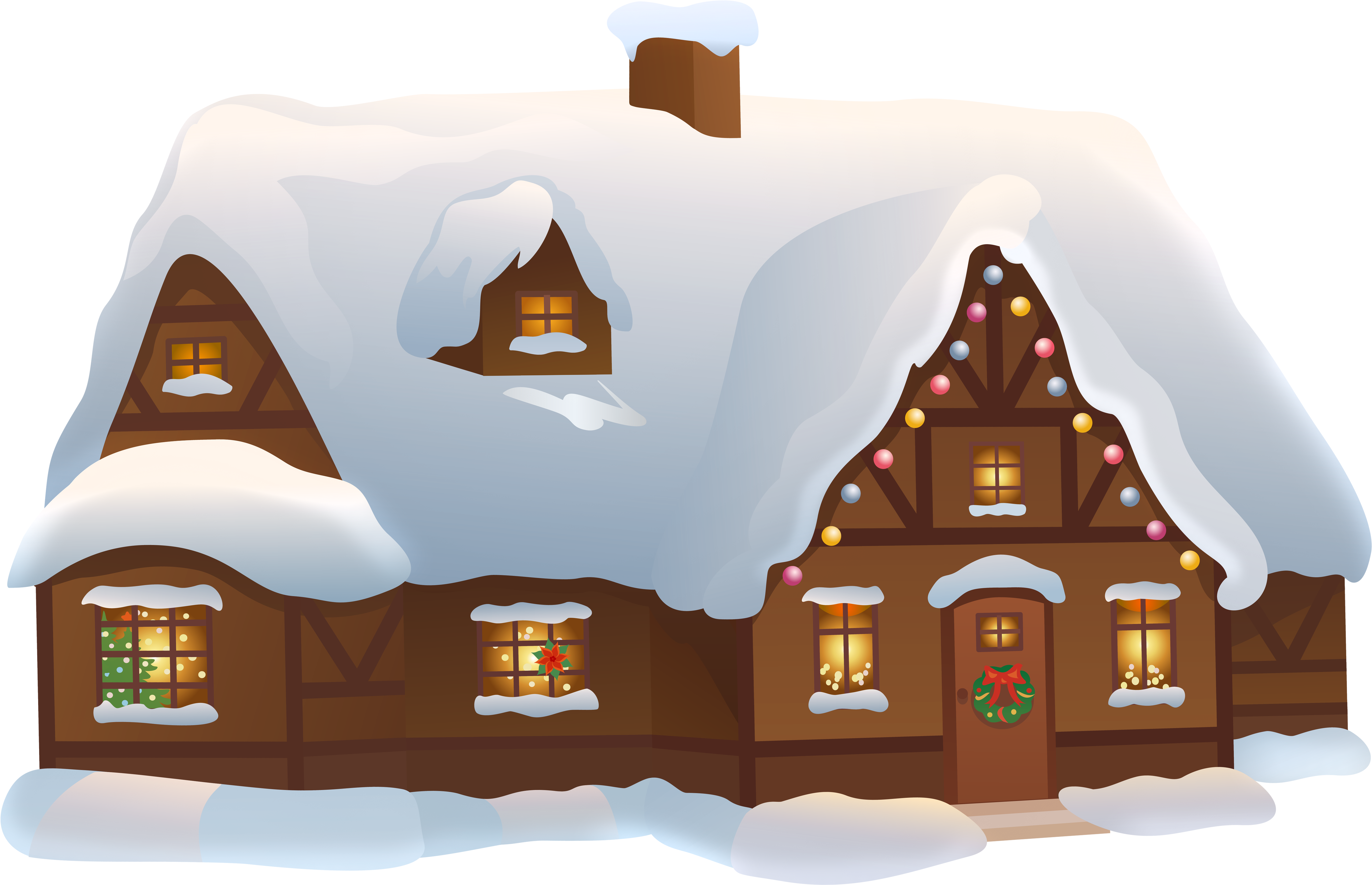 Christmas House Transparent Png Clip Art Image - Christmas House Png (6131x3954)