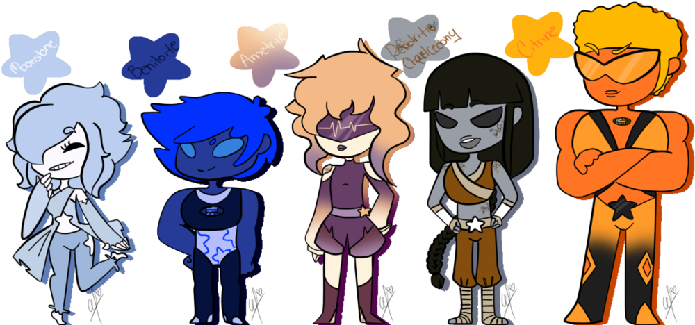 Kawaii Gem Family By Wolfy-tan - Art (1024x479)